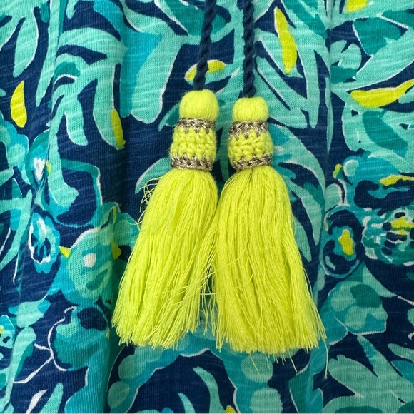 Lilly Pulitzer Del Lago Tunic Indigo Midnight Cove Tassels Women’s Medium - Picture 3 of 7